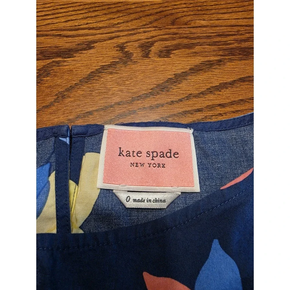 Kate Spade New York Lemon Zest Blaire Dress Womens Size US 0 Navy Blue MSRP $229